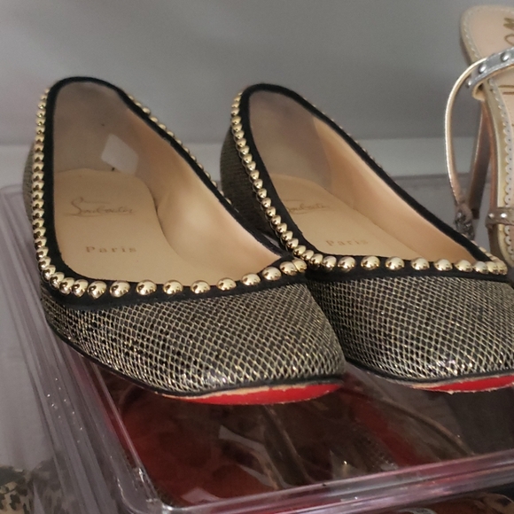 Authentic Christian louboutin black and gold flats - Picture 5 of 8
